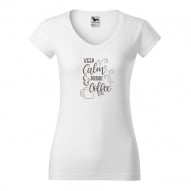 Tricouri personalizate cu mesaj keep calm & drink coffee