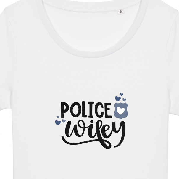 Tricouri personalizate cu mesaj police wifey