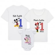 Set 3 tricouri familie adulti si bebe - familie fericita de 1 anisor cu Mickey