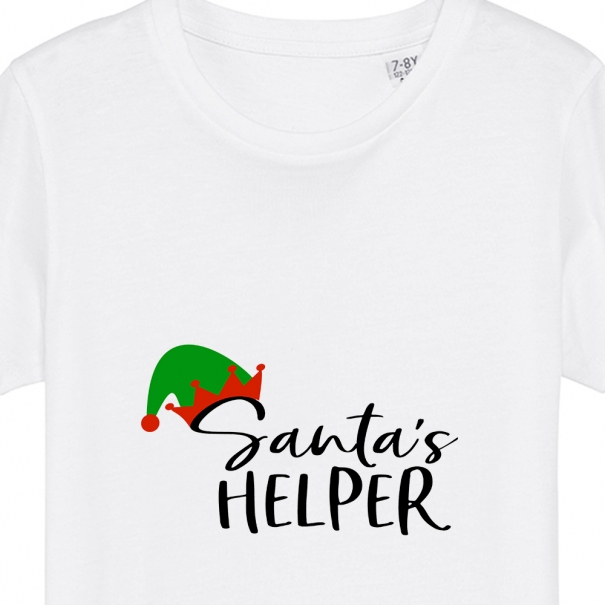 Tricouri personalizate de Craciun cu mesaj santa's helper